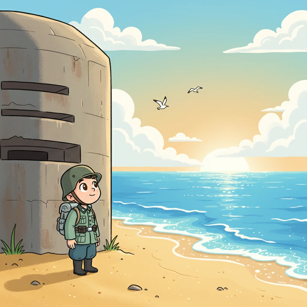 Now, in a German uniform, Kyoungjong was sent even further west, to the sunny beaches of France. He stood by the great Atlantic Wall, a tiny figure against the vast ocean, wondering if he would ever find peace. He was so far from where his story began.