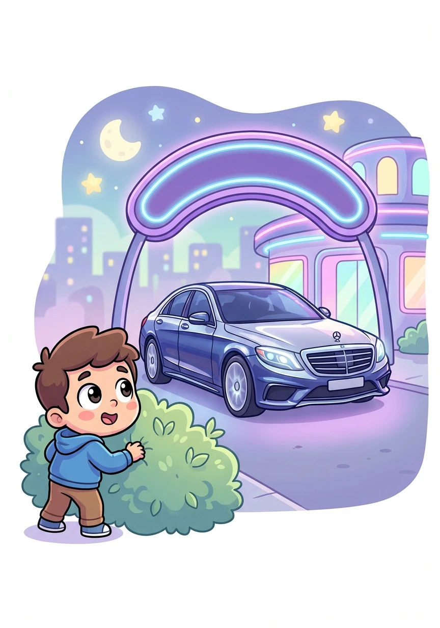 Rainer watches Tami’s Mercedes S63 AMG parked outside a glamorous nightclub. The car gleams under the neon lights, an untouchable prize. He knows this is his ultimate challenge, the car that will cement his legacy.