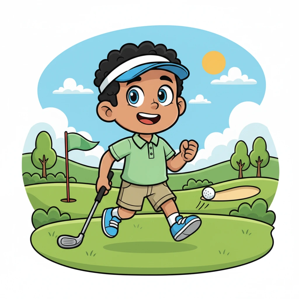 Now, Pip loves playing golf! He strides across the course with a happy bounce, enjoying every swing and every challenge. He knows that even difficult things can become fun and easy with a little practice and a lot of heart.