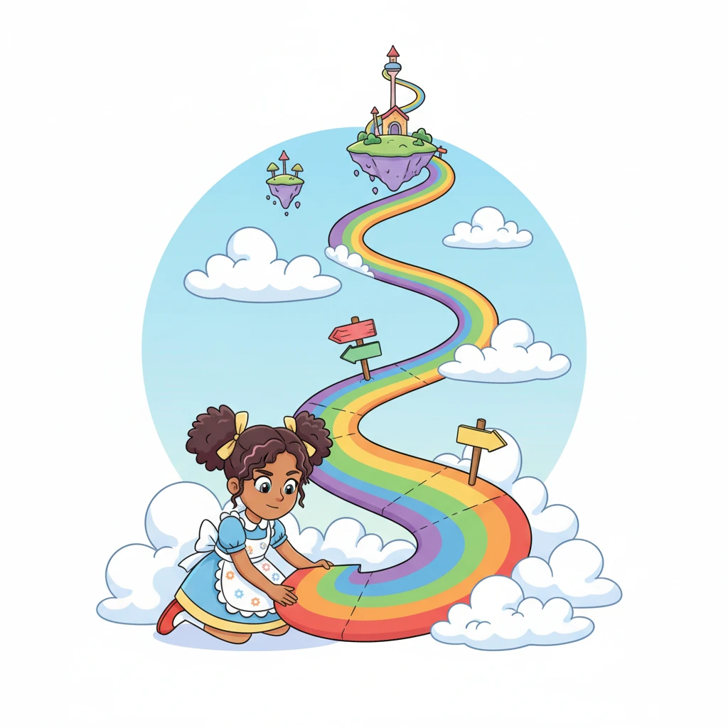 At the very bottom of her magical world, Dotty carefully laid the "Foundation Path" – her sturdy footer. It was a winding, rainbow road with tiny signposts pointing to "Helpers," "Friends," and "Secret Tips," ensuring everyone could find their way and connect with her.