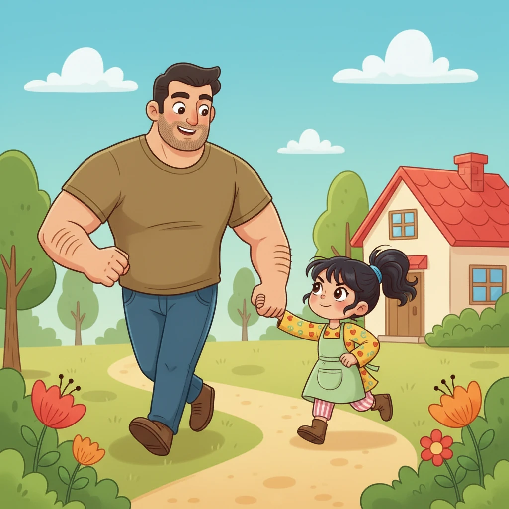सानिया धावत तिच्या घराकडे गेली आणि तिच्या वडिलांना घेऊन आली. तिचे वडील उंच आणि मजबूत होते. सानिया खूप उत्साहात होती.