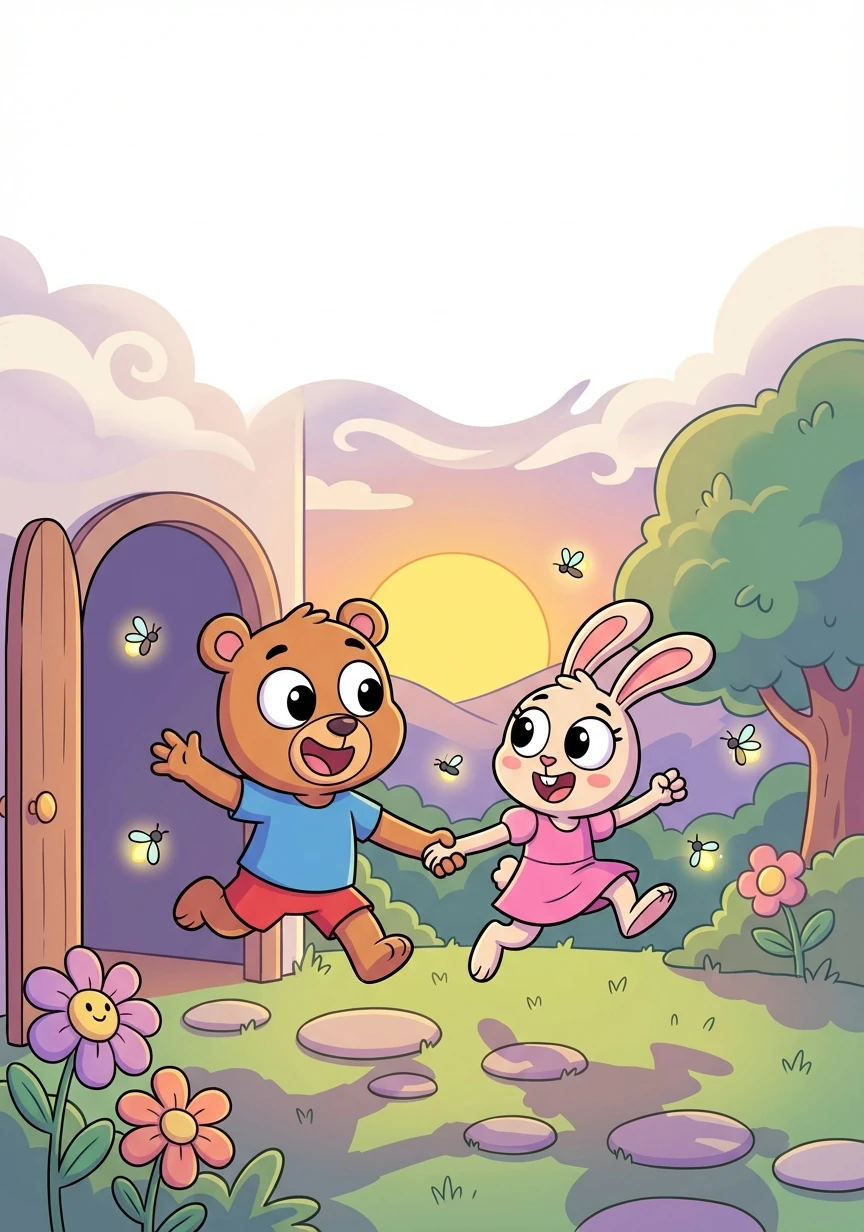 With a renewed burst of energy, Barnaby and Lily finally headed outside, ready for an evening of games and adventures, but forever cherishing their quiet, lazy day together.