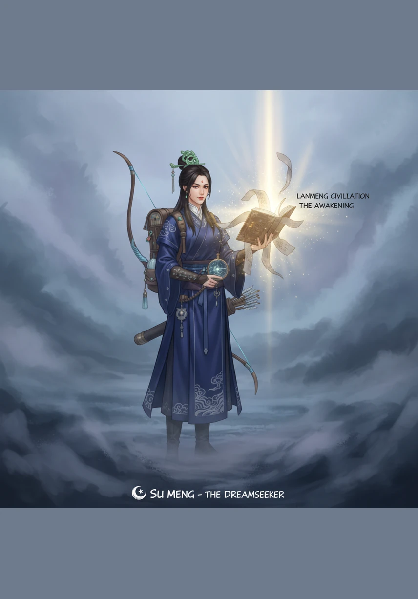 溯梦静立在雾气氤氲的梦海之滨,手中那本古老的《雾书》正缓缓开启。随着书页的翻动,初生的光芒刺破了混沌,宣告着澜梦文明在这片无尽的虚幻中觉醒。