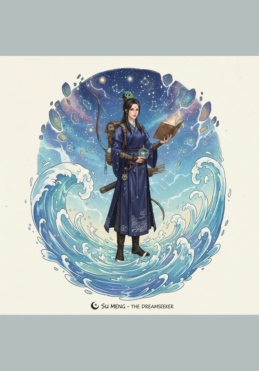 梦海的潮汐永不停歇,过去与未来的界限在此时变得模糊。溯梦站在潮头,看着无数个梦境相互交织、重叠,汇聚成一条通往永恒智慧的哲学长河。