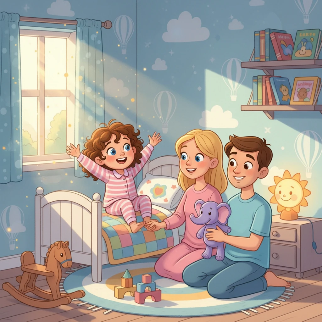 Once upon a time, in a cozy little home, lived a sweet two-year-old named Taliya. She loved to play, giggle, and snuggle with her mommy and daddy. One sunny morning, Taliya woke up feeling extra special.