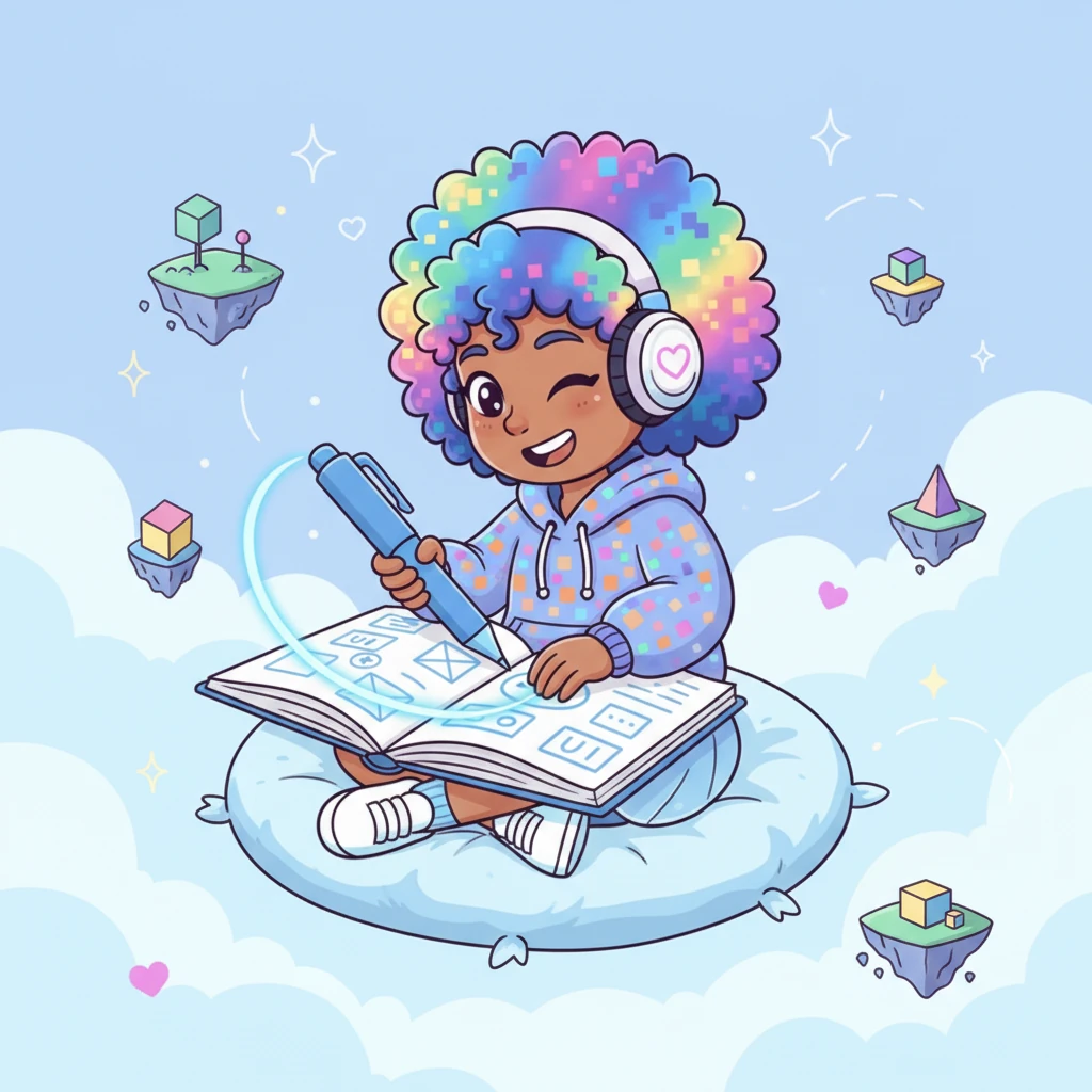 With a determined smile, Pixelia began sketching furiously in her notebook, her pen dancing across the pages. She envisioned dynamic layouts and engaging animations, bringing her abstract ideas into tangible form. The initial designs promised a user experience that was both modern and incredibly intuitive.