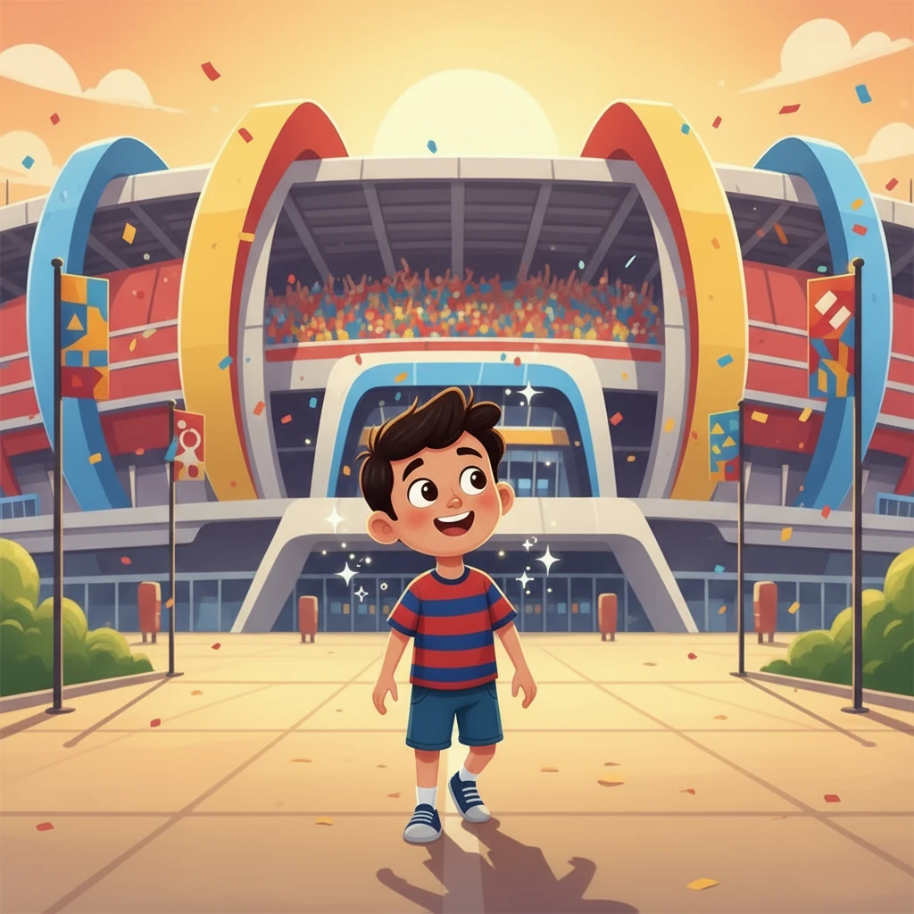 Selepas perlawanan, walaupun pasukannya tidak menang, Azim berasa gembira. Dia berjalan keluar dari stadium, hatinya dipenuhi dengan kenangan indah dan semangat baru untuk bola sepak. Dia tahu dia akan kembali lagi.