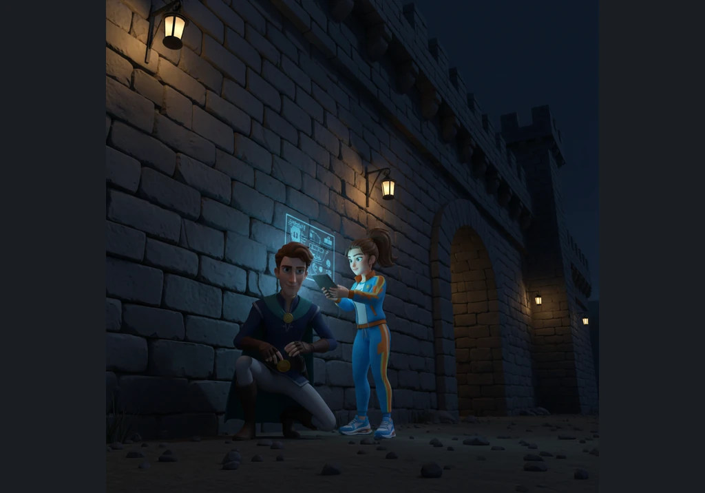 Under the cover of a moonless night, the two spies scaled the high walls of the royal palace. Their movements were fluid and silent, like shadows danc