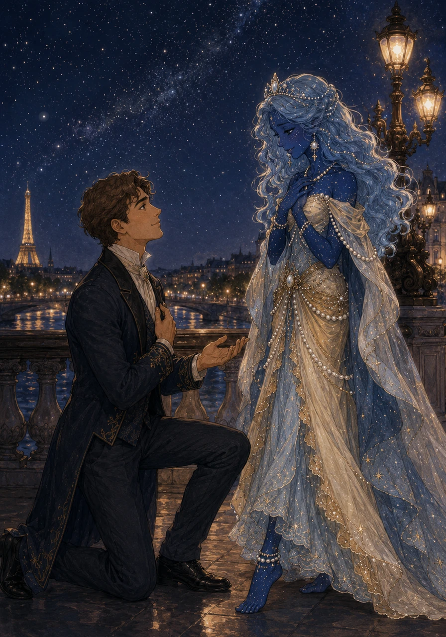Sotto un cielo di velluto punteggiato da migliaia di stelle, Pierre confessò il suo amore a Celeste su un affascinante ponte parigino, ma la principessa sapeva che il loro amore doveva superare una prova.