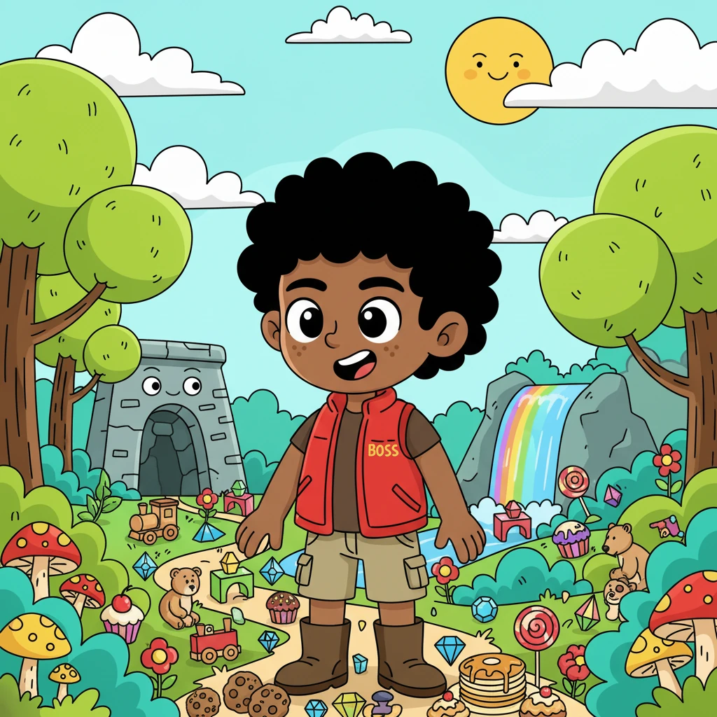 Isaiah used his newfound wisdom to find small treasures scattered throughout the land. Sparkling gemstones, colorful toys, and delicious treats appeared before his eyes. He beamed with delight, his eyes wide with wonder.