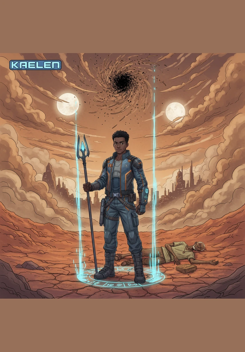 The predicted darkness finally arrived in the form of a supernatural drought that withered the crops and drained the village wells overnight. Kaelen stood at the center of the dusty village square, his long white hair whipping around him as he prepared to face his first true trial.