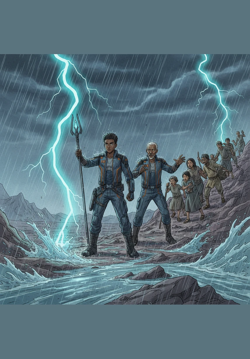 Combining his sight and his elemental power, Kaelen called upon the ancient rains while guiding the villagers to high ground before the waters could rise. He saw the exact path to salvation in his mind and manifested it through a thunderous, life-giving storm.