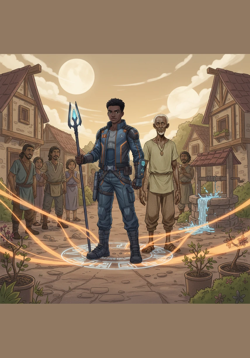 As the sun broke through the retreating clouds, the village was saved and the parched land began to bloom with vibrant green life once more. Kaelen stood tall as the new Warlock of his people, a powerful bridge between the past and the future.