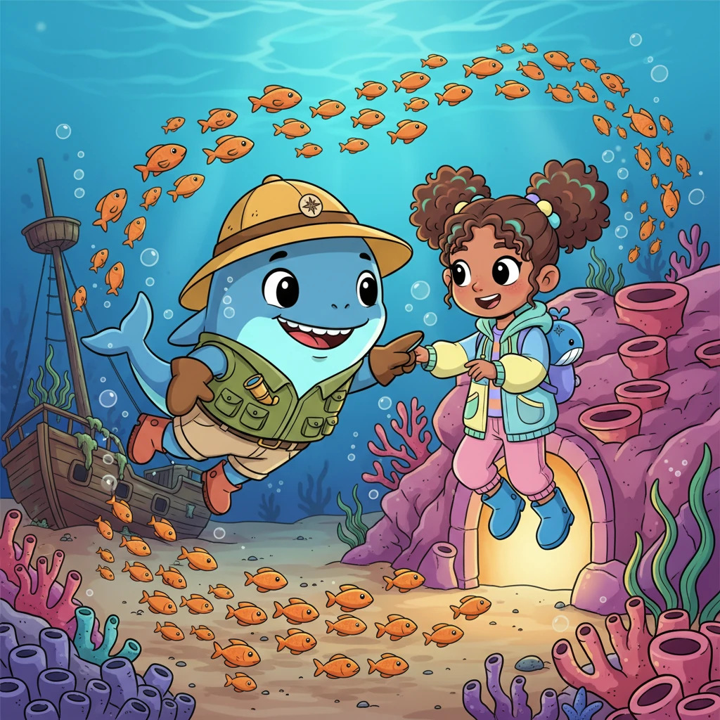 And so, Luna and Ela embarked on countless adventures, discovering hidden grottoes, swimming through dazzling schools of fish, and marveling at ancient shipwrecks. Their friendship shone brighter than any deep-sea light, making every journey a joyous exploration.