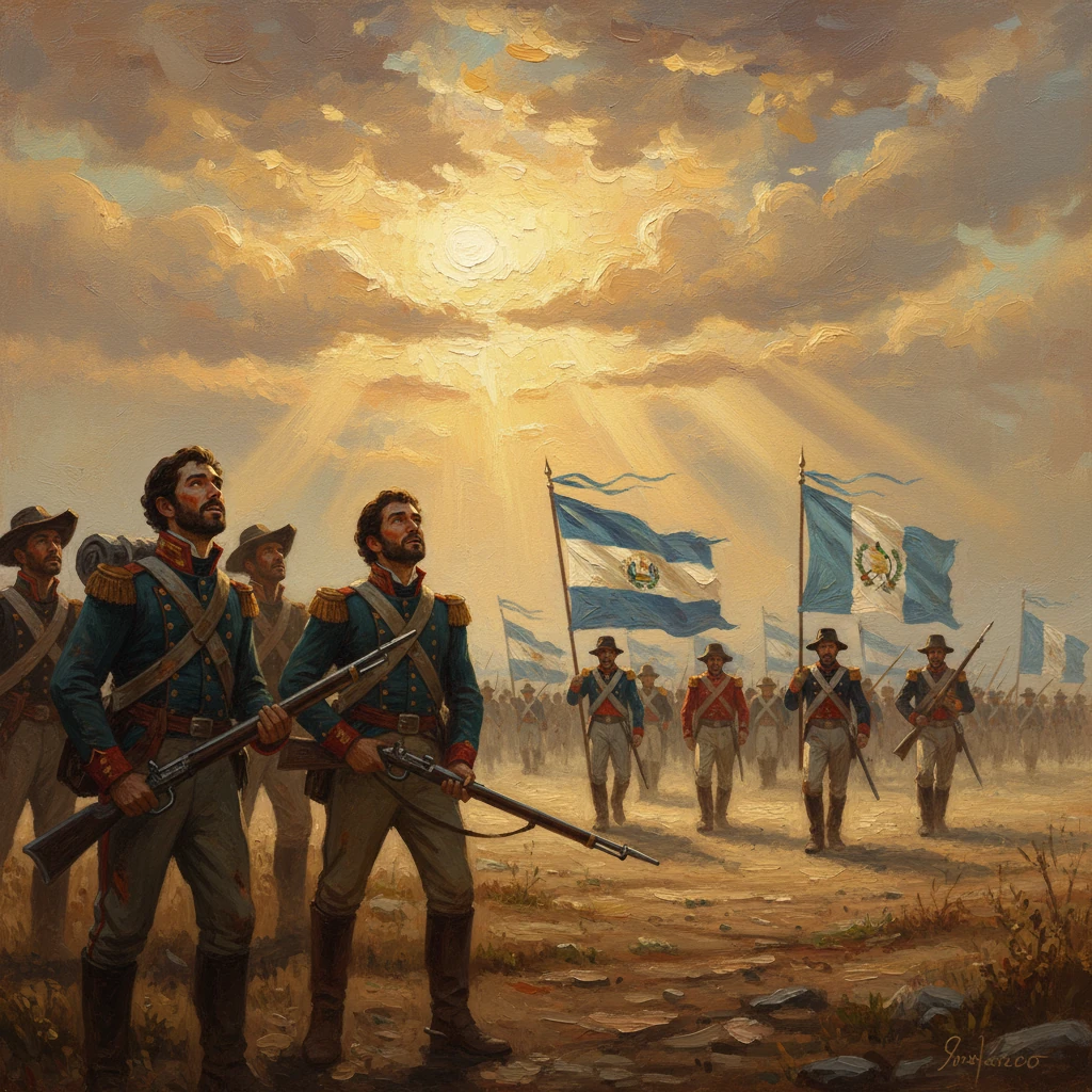Justo cuando la desesperación amenaza con apoderarse de los corazones, un rayo de esperanza cruza el horizonte. Los ejércitos de El Salvador y Guatemala, con sus estandartes ondeando al viento, llegan para unirse a la lucha. Su presencia es un bálsamo para los corazones afligidos y una promesa de renovación.