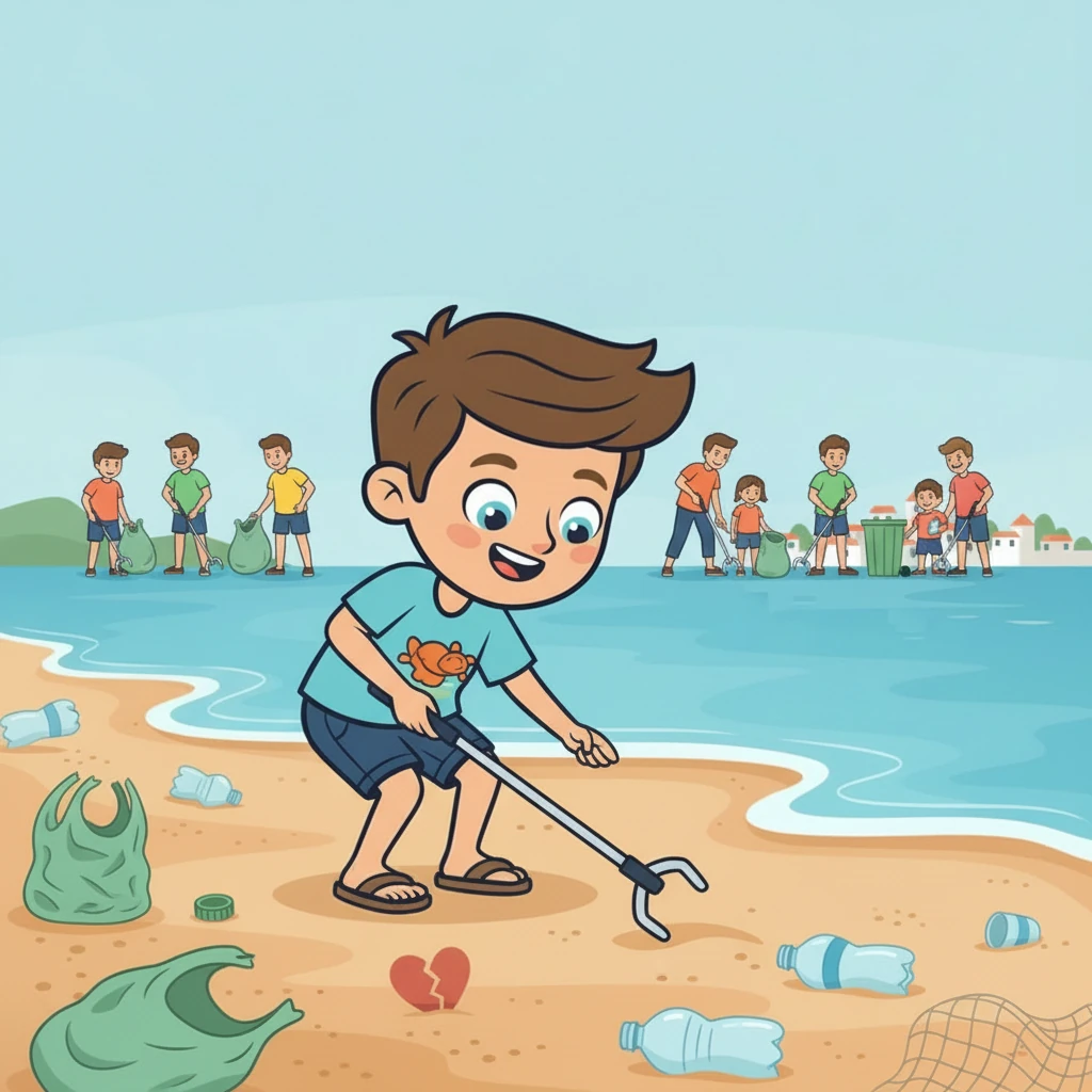 Forts de leur succès, ils ont lancé un programme de nettoyage régulier, invitant tout le monde à participer. La plage est devenue un lieu de rassemblement pour ceux qui souhaitaient agir pour l'environnement. Le groupe d'amis, désormais connus sous le nom des « Gardiens de la Plage Bleue », a continué à veiller sur leur coin de paradis.