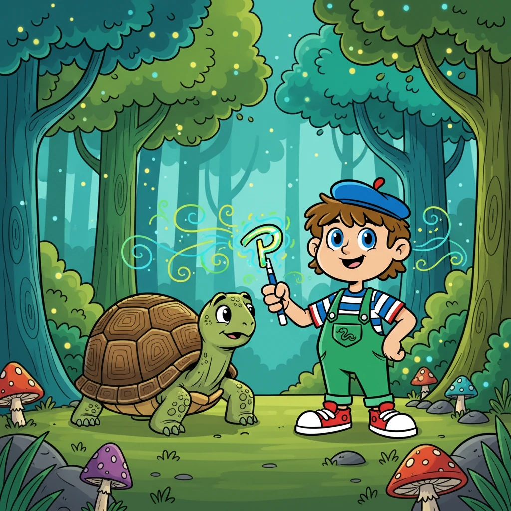 Pyth, un jeune serpent curieux, vivait dans une forêt enchantée. Il rêvait de comprendre les mystères du monde, en particulier les étranges symboles et instructions que les humains utilisaient. Un jour, il rencontra une vieille tortue sage nommée Ada, qui lui parla du langage Python.