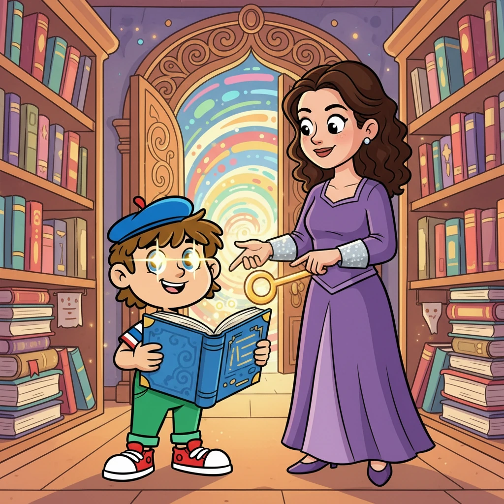 Ada expliqua à Pyth que Python était comme une clé magique ouvrant les portes de la connaissance. Elle lui offrit un livre épais rempli de codes et d'instructions. Pyth, avec une étincelle dans les yeux, décida de commencer son voyage pour devenir un expert Python.