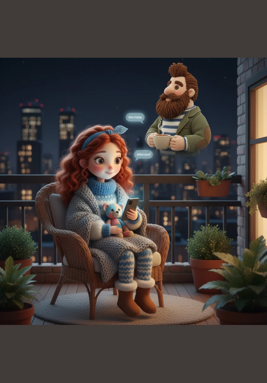 Over the following week, Elena finds herself sharing more of her hidden world with the mysterious Julian through late-night texts. She sits on her balcony under a starless city sky, feeling more understood by a stranger than by anyone she has known for years.