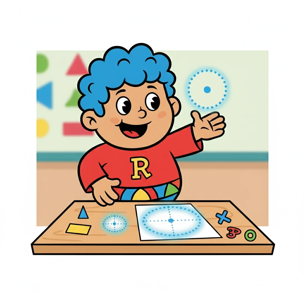 He drew a small circle and then a larger one, comparing their areas. Radius realized that the bigger the radius, the larger the area. He saw how the radius directly impacted the space inside the circle.