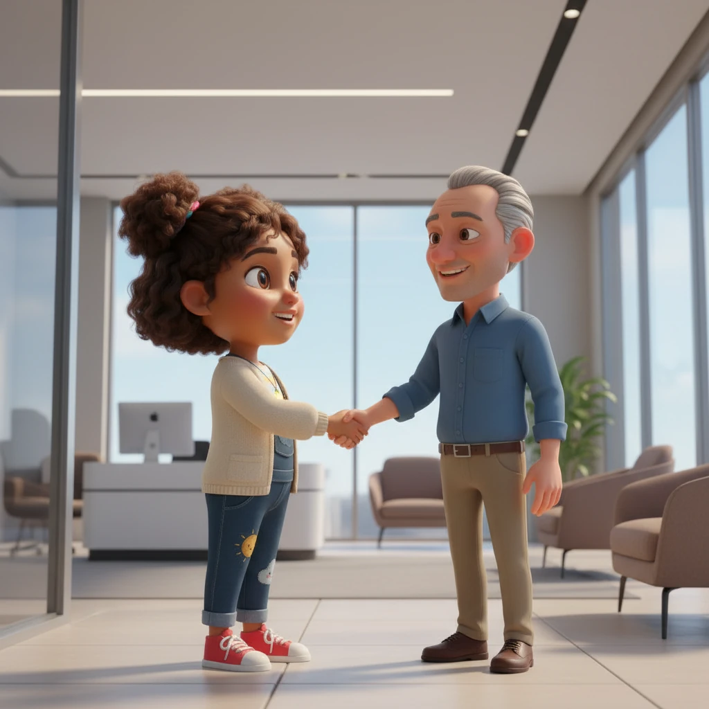 A friendly receptionist greeted Maya, directing her to a comfortable waiting area. Soon, Mr. Harrison, a kind-faced man with a warm smile, appeared to lead her to the interview room. The sophisticated office environment felt both daunting and inspiring.