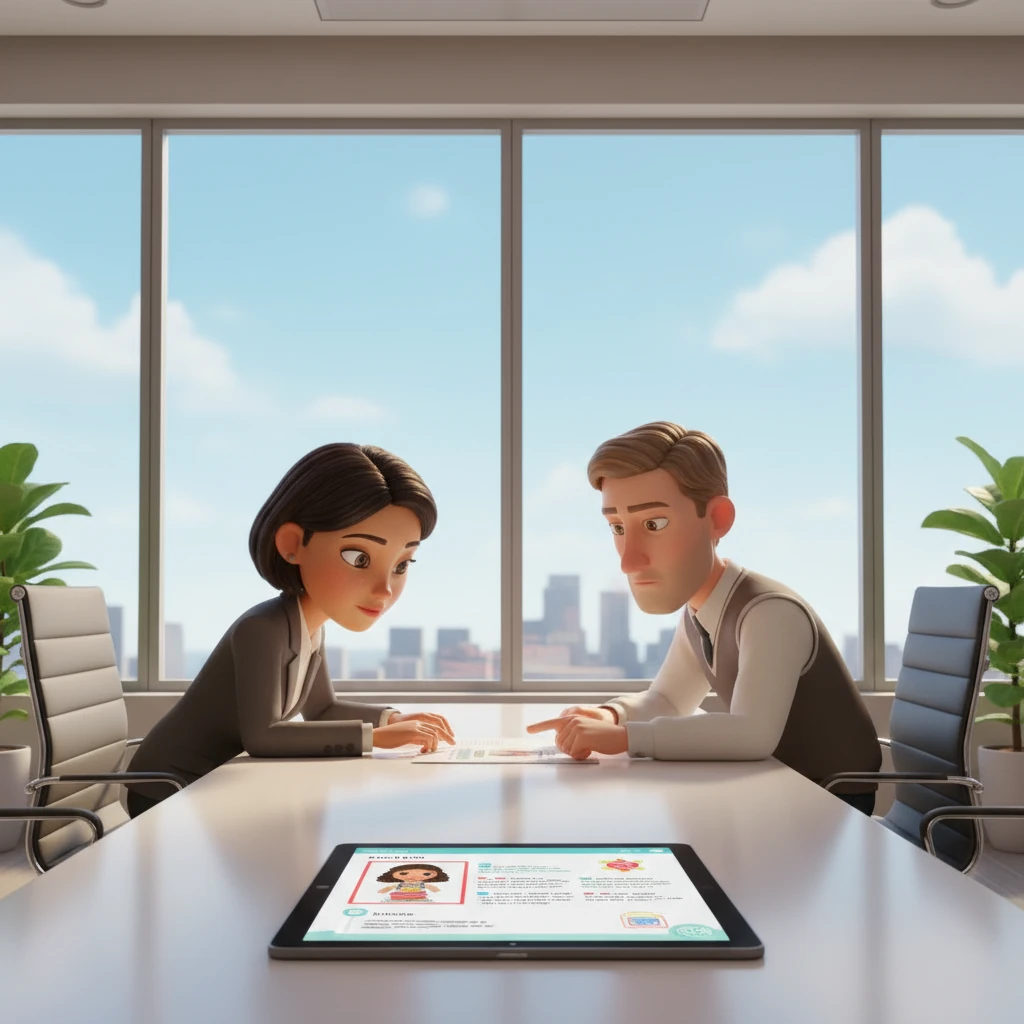 Across town, in a bright, minimalist conference room, Ms. Chen and Mr. Davies settled into their chairs. A tablet displayed Maya's resume and notes from the interview. The serious discussion about the candidates was about to begin.