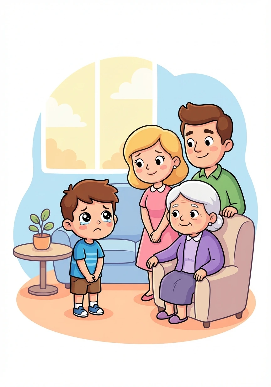 Timmy apologized to Mom, Dad, and Grandma. He realized that his actions had consequences and made others unhappy.