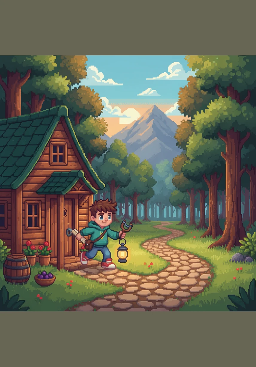 Leo puts on his sun hat and grabs a magnifying glass, ready for a grand adventure. He steps out into a bright, sunny meadow to begin his very own color hunt.