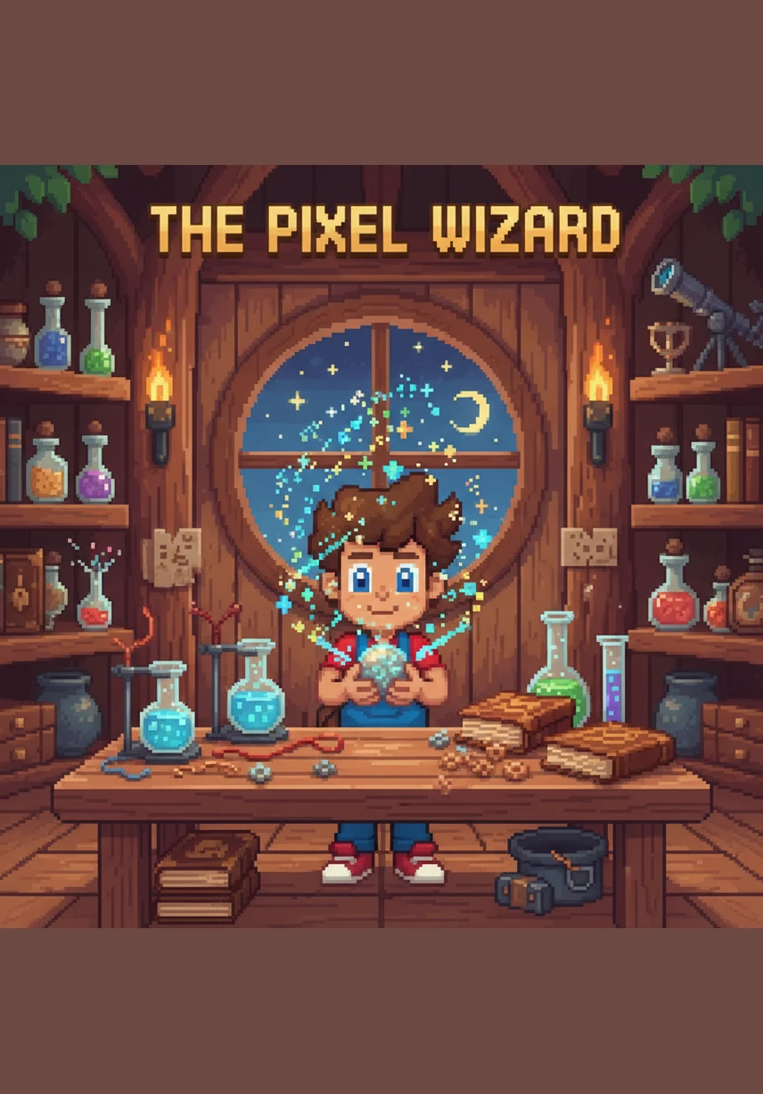 Since he cannot find purple anywhere, Leo decides to create his own magic. He takes out a paintbrush and happily splashes purple stars and swirls onto a wooden fence.