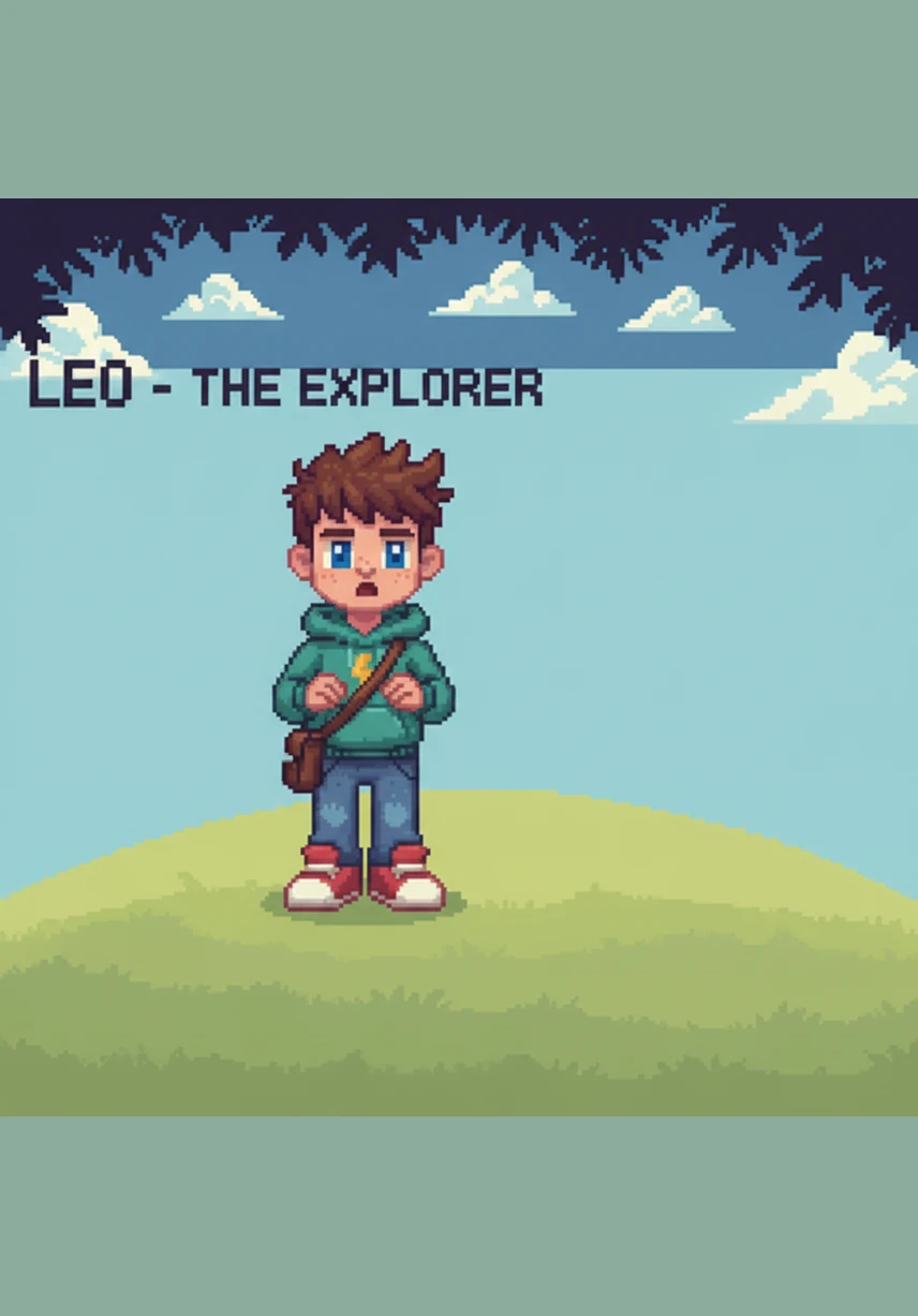 Now Leo is looking for blue, but he soon realizes he is already covered in it. He looks down at his favorite blue sweater and blue shoes, which he wears everywhere he goes.