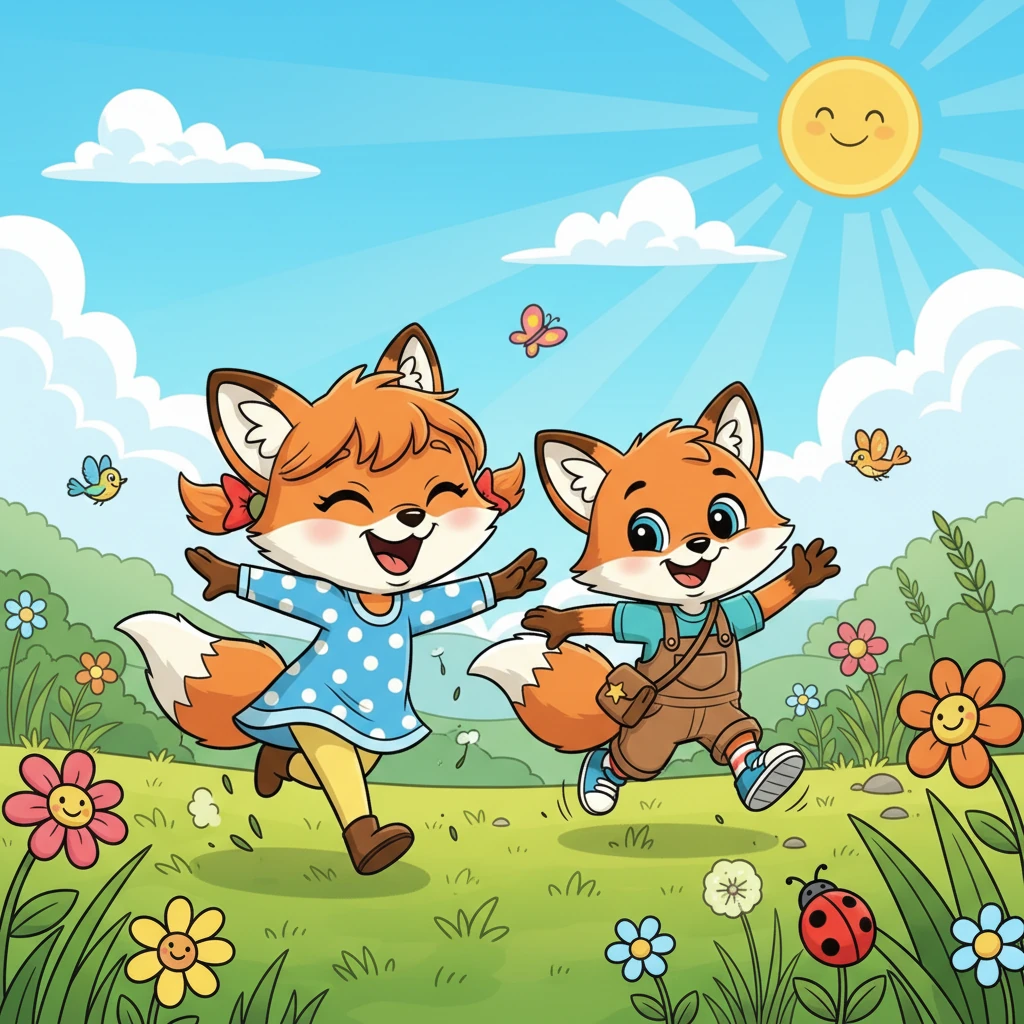 Flicker and Rusty's Playful Chase