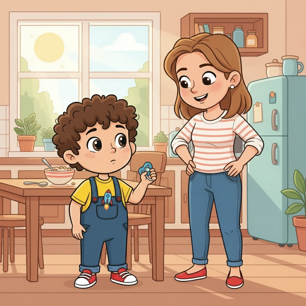 One sunny morning, Rafael's mom told him, “Today is a big day, Rafael!” Rafael looked at his pacifier and then at his mom. He wondered what the big day could possibly be.