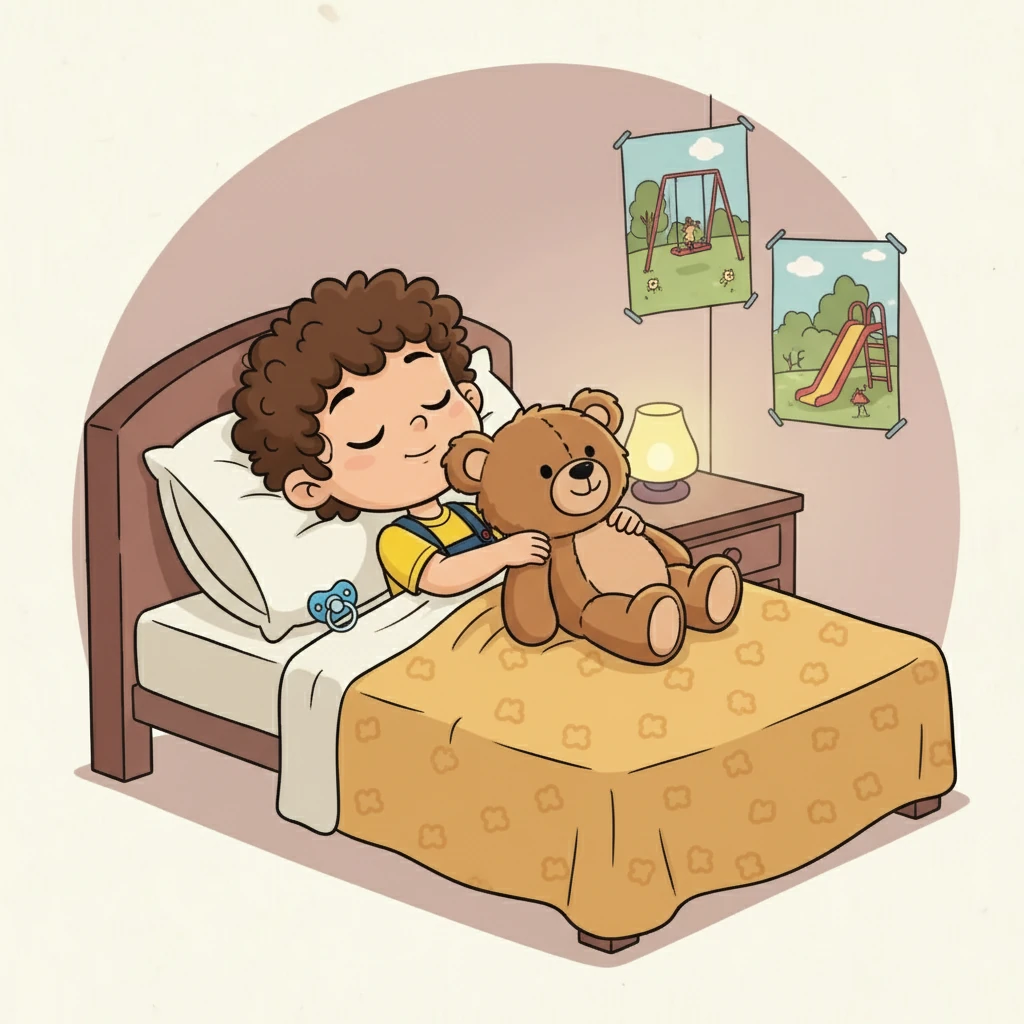 Rafael felt a little sad at first, but then he remembered the fun he had at the park. He snuggled with his favorite stuffed animal instead. He closed his eyes and drifted off to sleep.