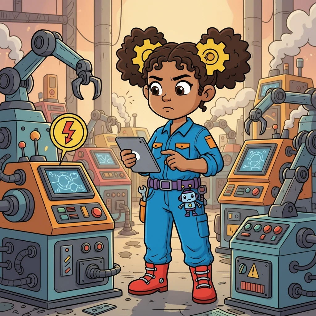 Years later, Sanya, now a determined engineer, stood in a bustling factory, surrounded by complex machinery. She was tasked with solving a problem: a critical machine kept breaking down, halting production. Her mind raced, analyzing the issue.