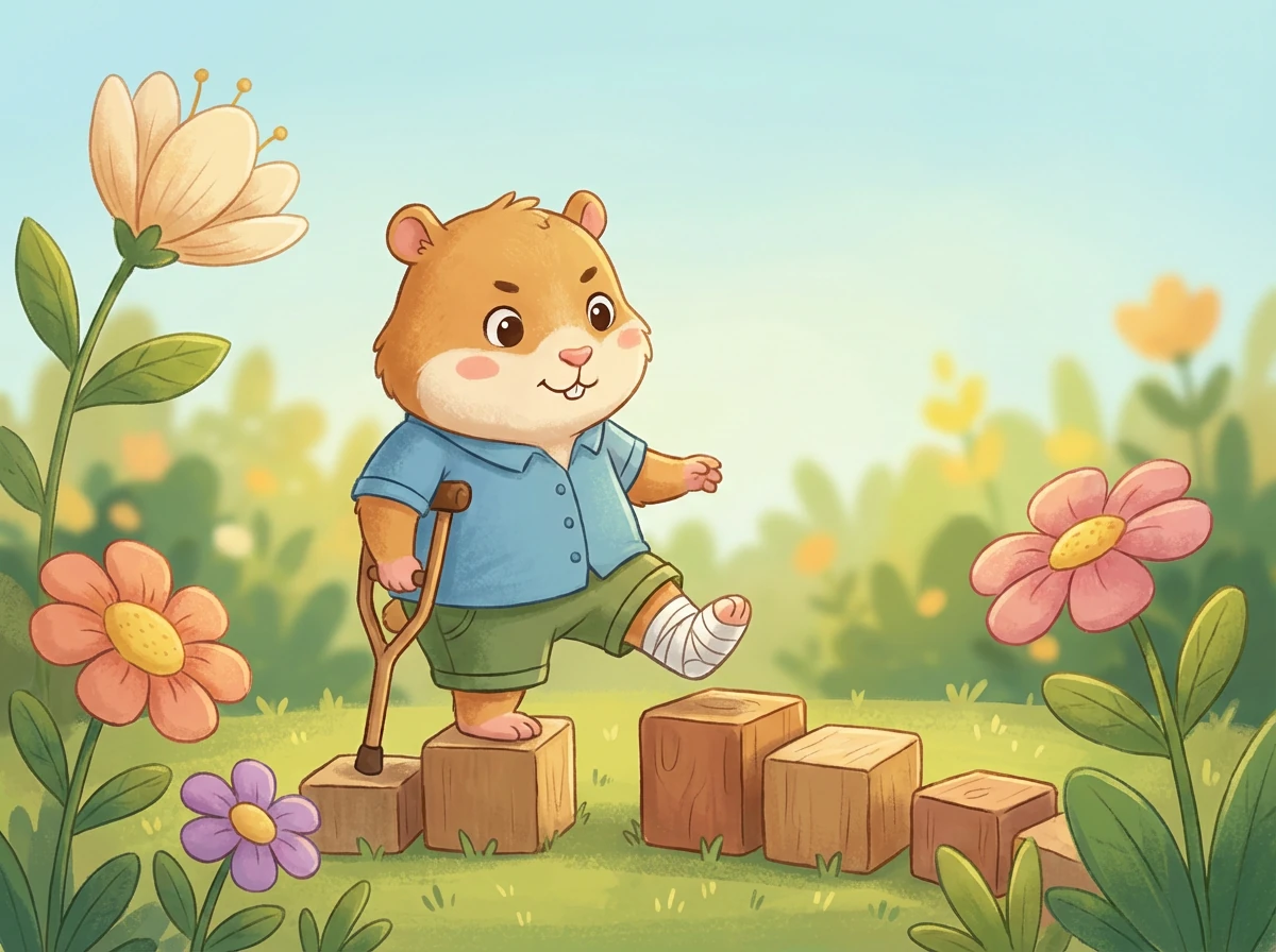 土拨鼠爸爸的腿骨折了,痛苦地呻吟着。小乐妈妈非常生气,决定找黄鼠狼算账。