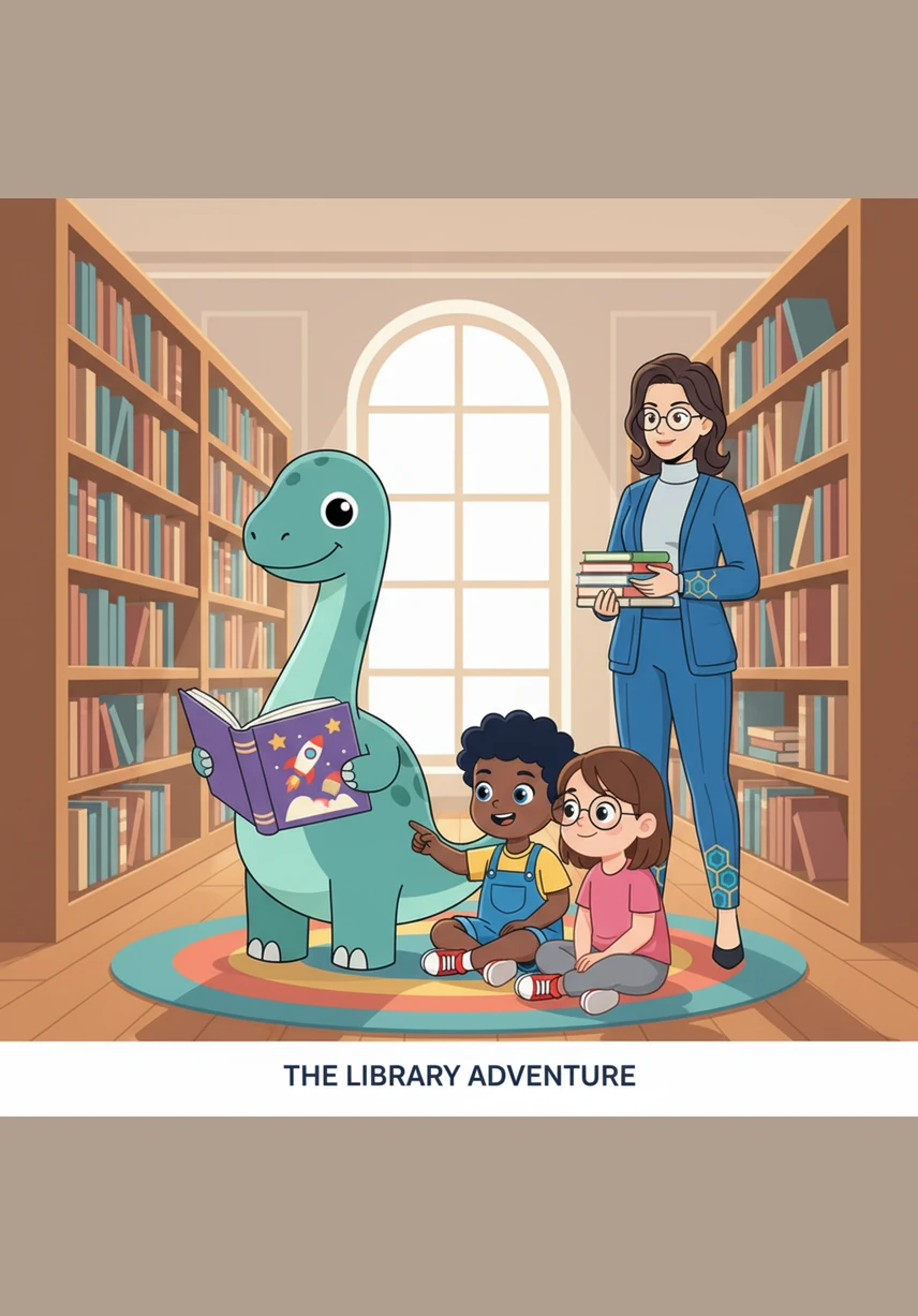 Ms. Higgins watched in awe as Barnaby became a living elevator, gently lifting the children up to the highest shelves on his broad, flat head. He moved with careful grace, ensuring every little reader felt safe and happy while they picked out their favorite stories.