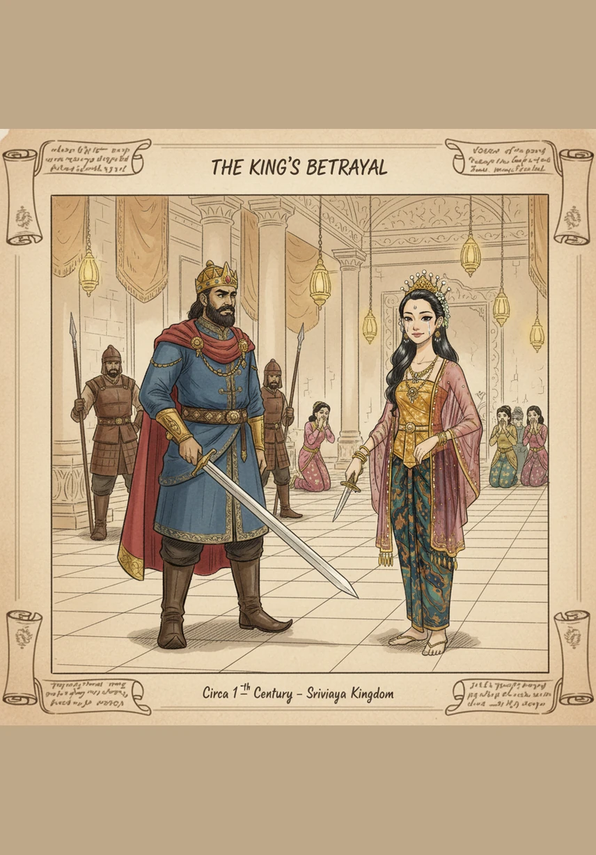 Her older sisters burst into mean laughter, teasing Princess Yellow for being foolish and not asking for any treasures. While they mock her, the young princess remains calm and silent, unfazed by their cruelty.