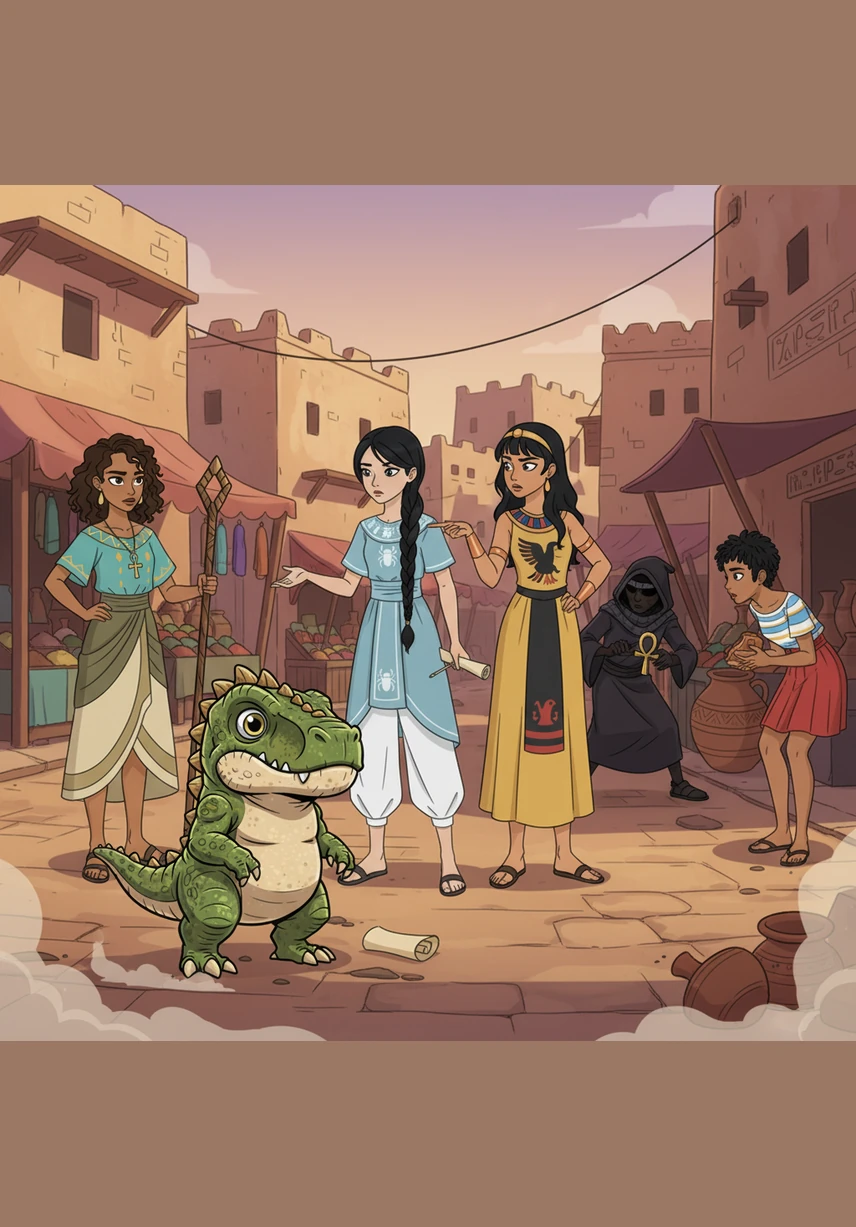 Rexy stands beside a sleek, black Halawa motorcycle, his short arms checking the controls with expert care. The urban Egyptian street is quiet, with a light layer of dust catching the golden sunlight as the neighborhood begins to stir.