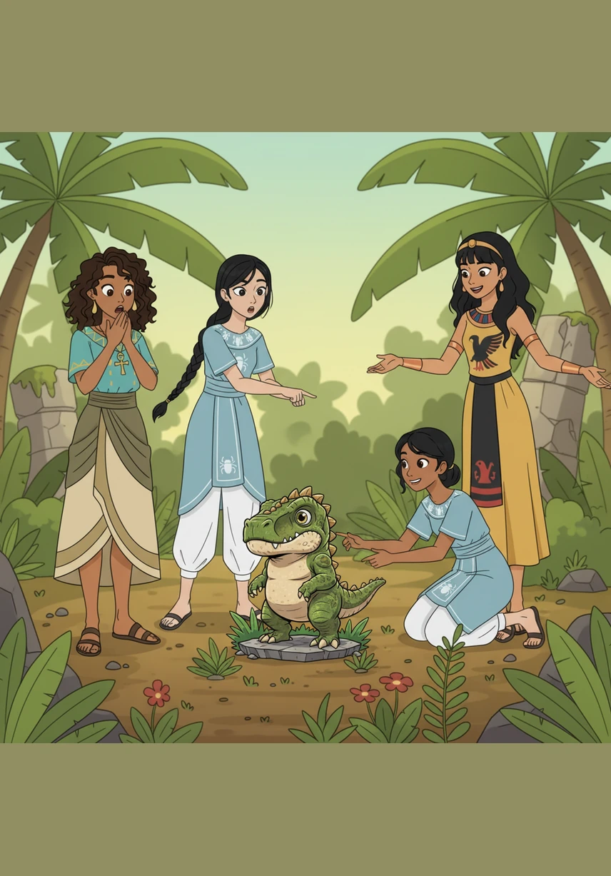 Surprise and delight spread through the crowd as the girls realize a small dinosaur is operating the powerful motorcycle. Several students quickly pull out their smartphones, aiming their cameras to capture the viral moment unfolding before them.