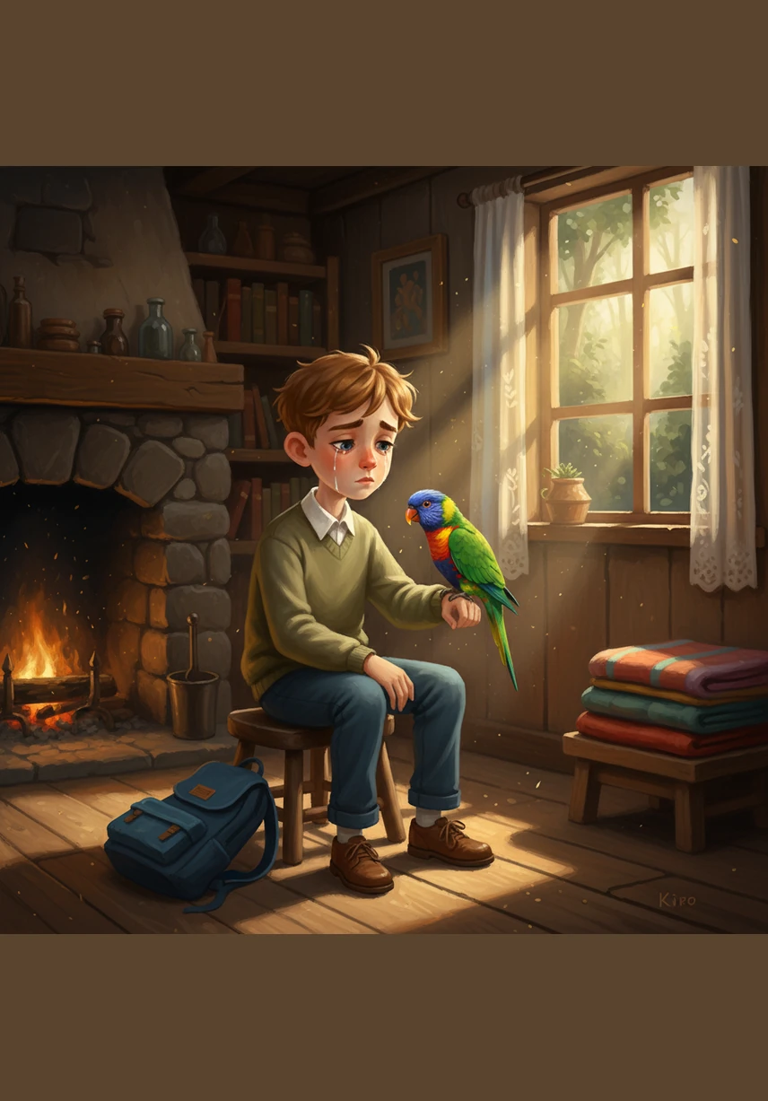 In einem gemütlichen kleinen Haus am Rande eines großen Waldes lebt der junge Tavi mit seinem bunten Papagei Kiro. Da Tavi weit weg von seinen Schulkameraden wohnt, fühlt er sich oft einsam und blickt sehnsüchtig aus dem Fenster.