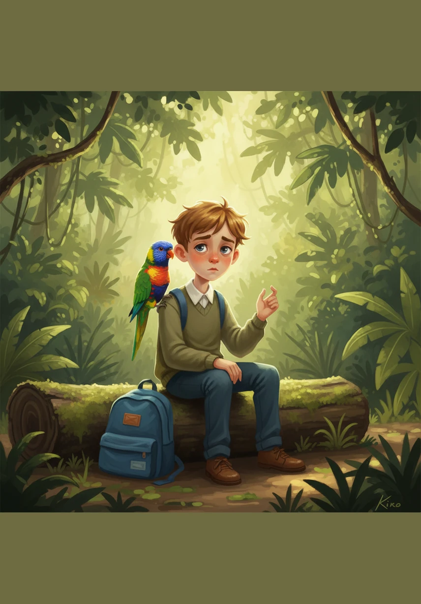 Den ganzen Abend liegen die beiden Freunde glücklich zusammen und Kiro plappert unaufhörlich von seinem großen Abenteuer. Tavi lacht und weiß nun, dass er niemals wirklich allein ist, solange er so einen treuen Freund an seiner Seite hat.