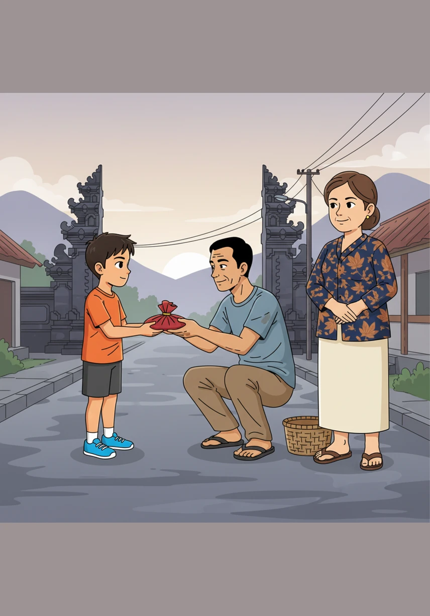 Setiap pagi sebelum matahari terbit, Bimo berlari menyusuri jalanan desa yang berdebu dengan sepatu sekolahnya yang sudah mulai menipis. Meskipun napasnya tersengal-sengal, ia terus memacu kakinya melewati pepohonan kelapa yang berjejer rapi di sepanjang jalan.