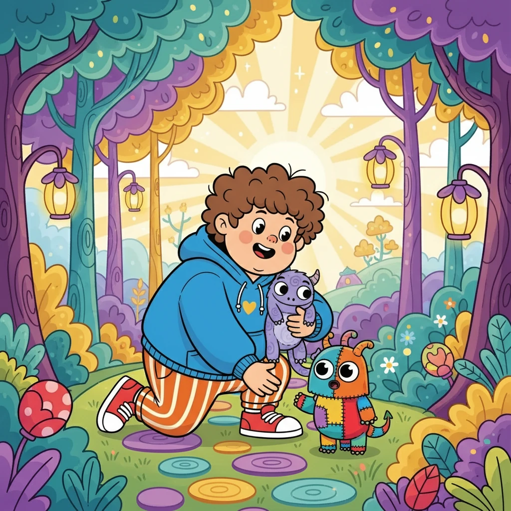 Martins era um menino curioso, sempre pronto para uma nova aventura. Ele vivia em um mundo colorido, cheio de surpresas e descobertas. Um dia, ele encontrou um pequeno monstrinho, feito de várias cores.