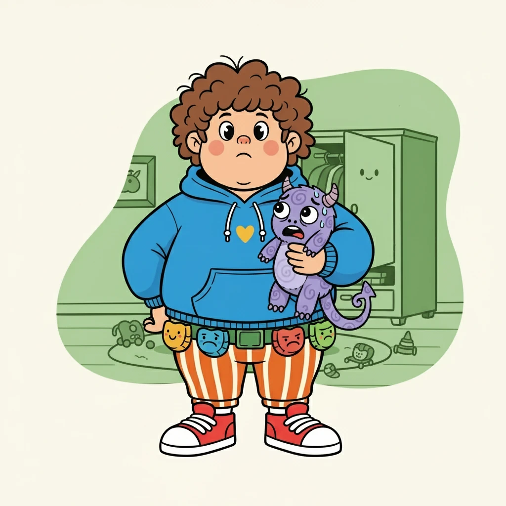 O vermelho mudou para verde. "Agora é a hora do medo", disse o monstrinho, tremendo um pouco.