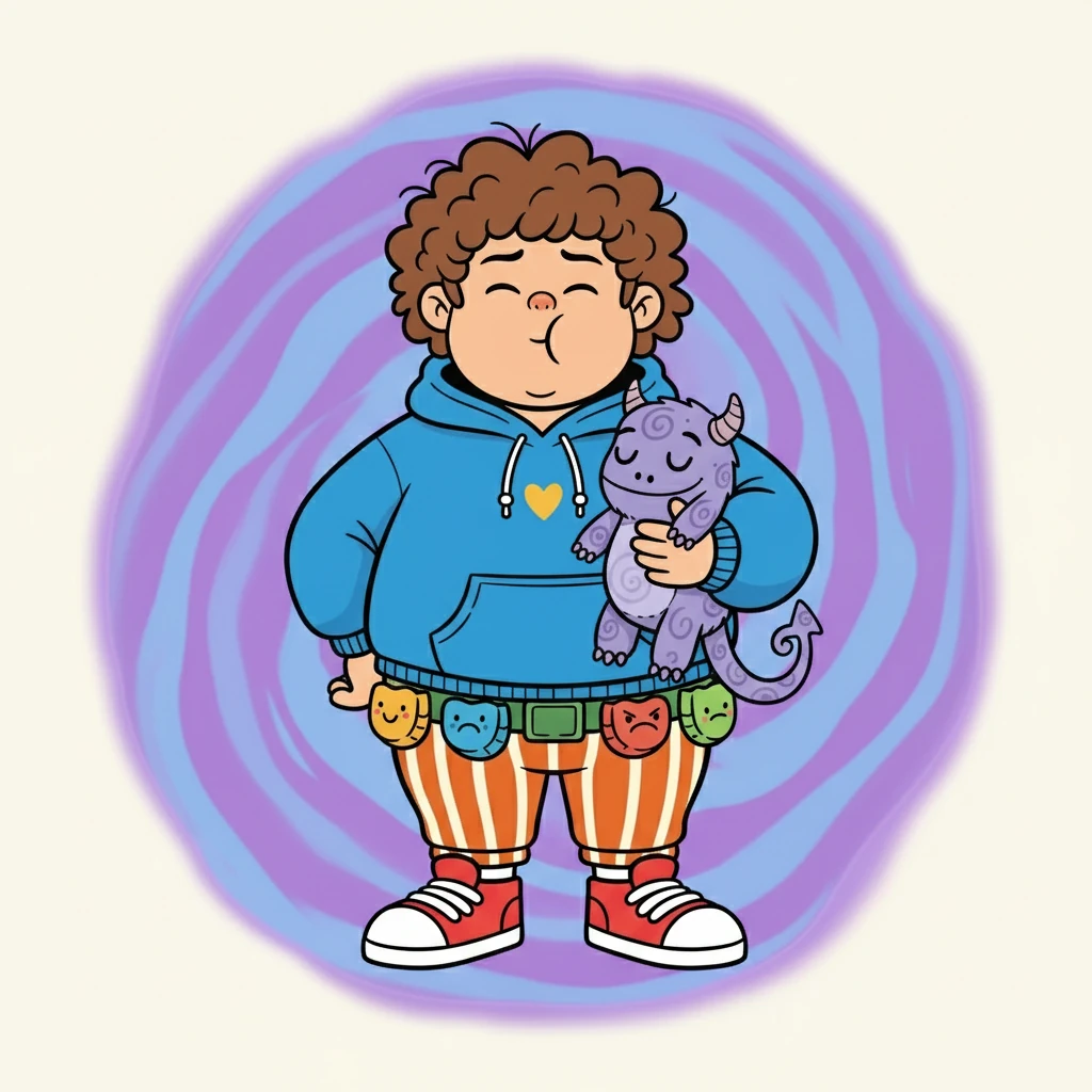 Depois do medo, veio o roxo. "Esta é a calma", disse o monstrinho, respirando profundamente.