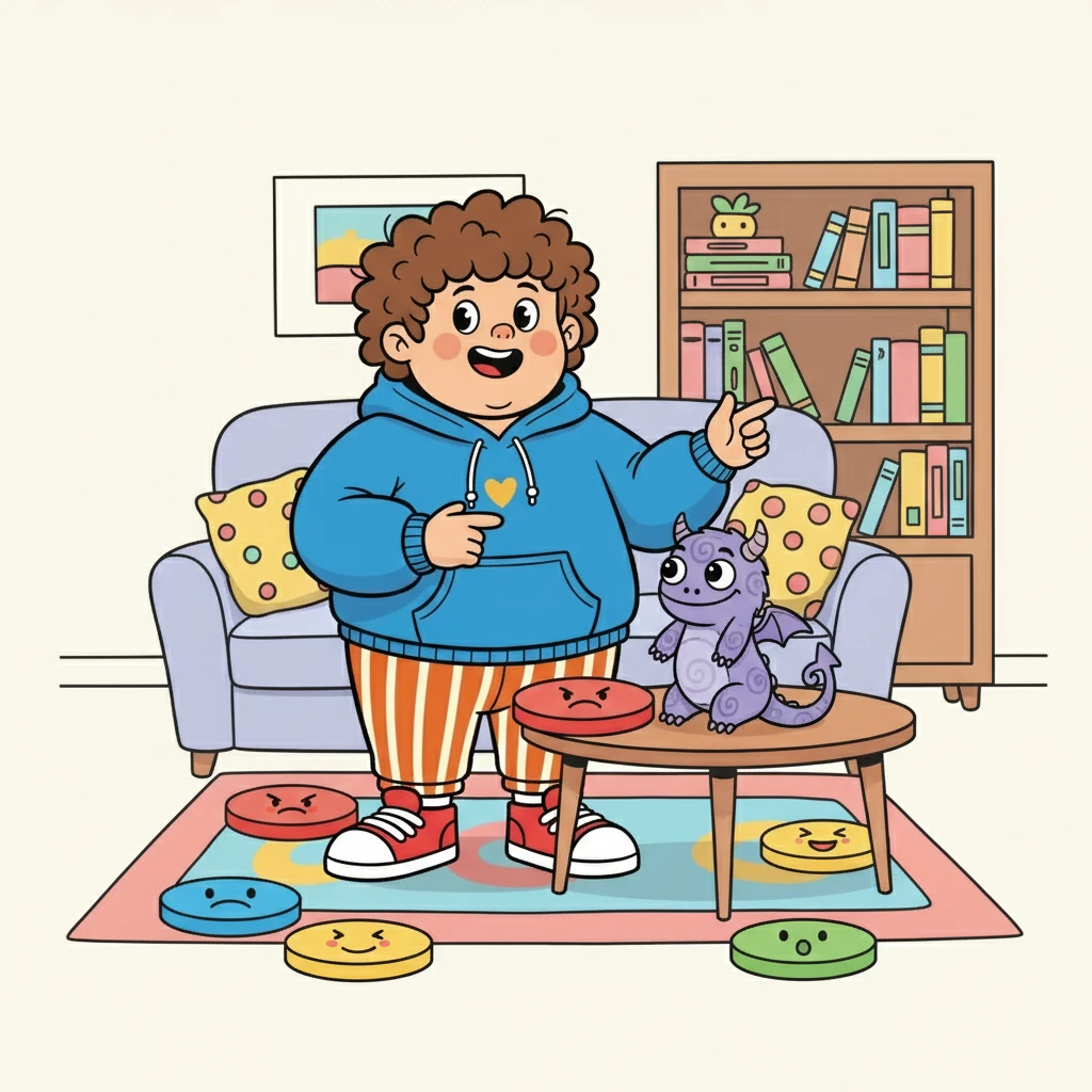 Eles decidiram criar um jogo, para que Martins pudesse identificar as emoções que sentia. Cada cor representava um sentimento diferente.