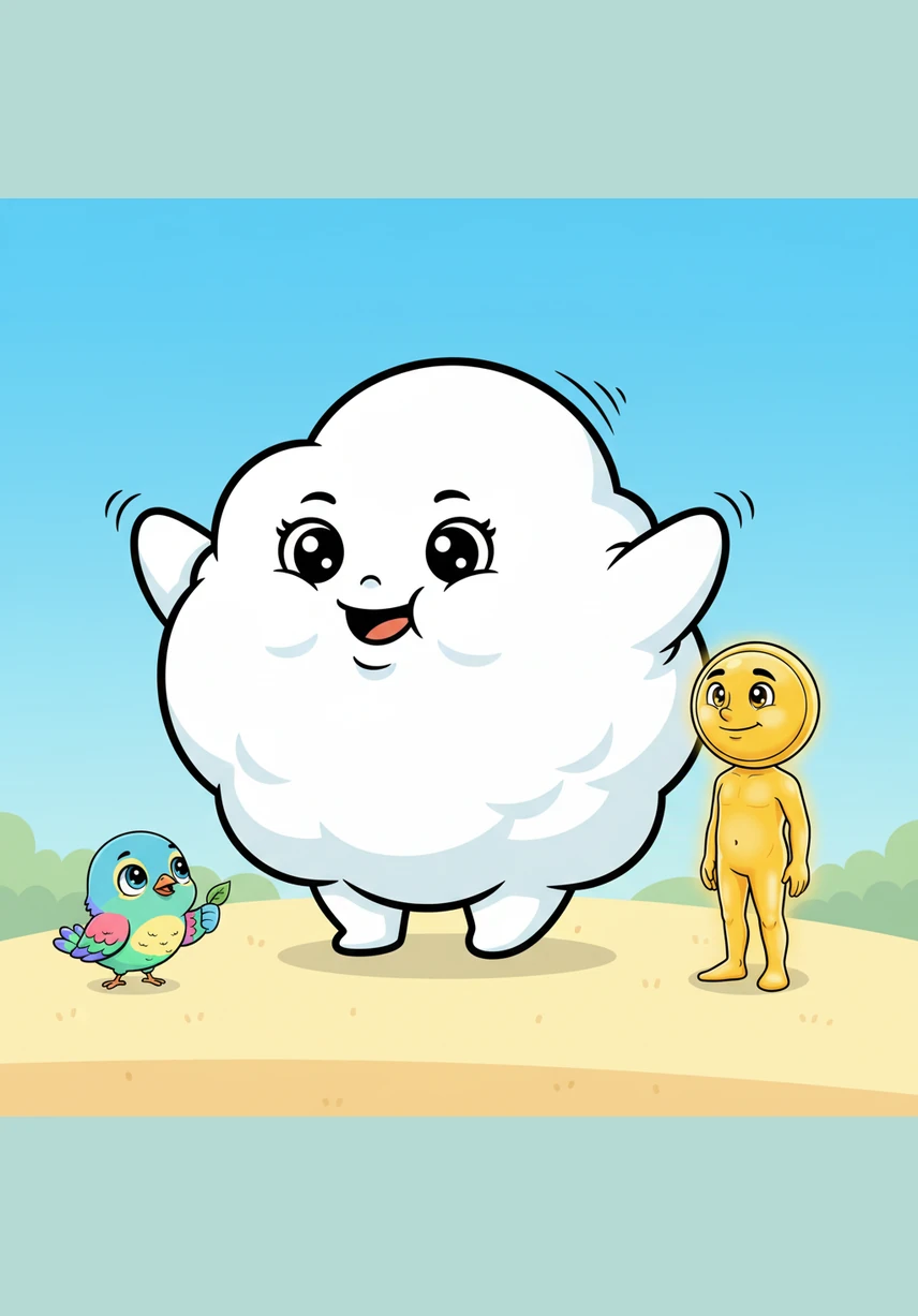 Coco puffed herself up, looking even bigger and rounder than before, and stubbornly shook her head. She did not want to give away any of her water because she wanted to stay large and beautiful forever.