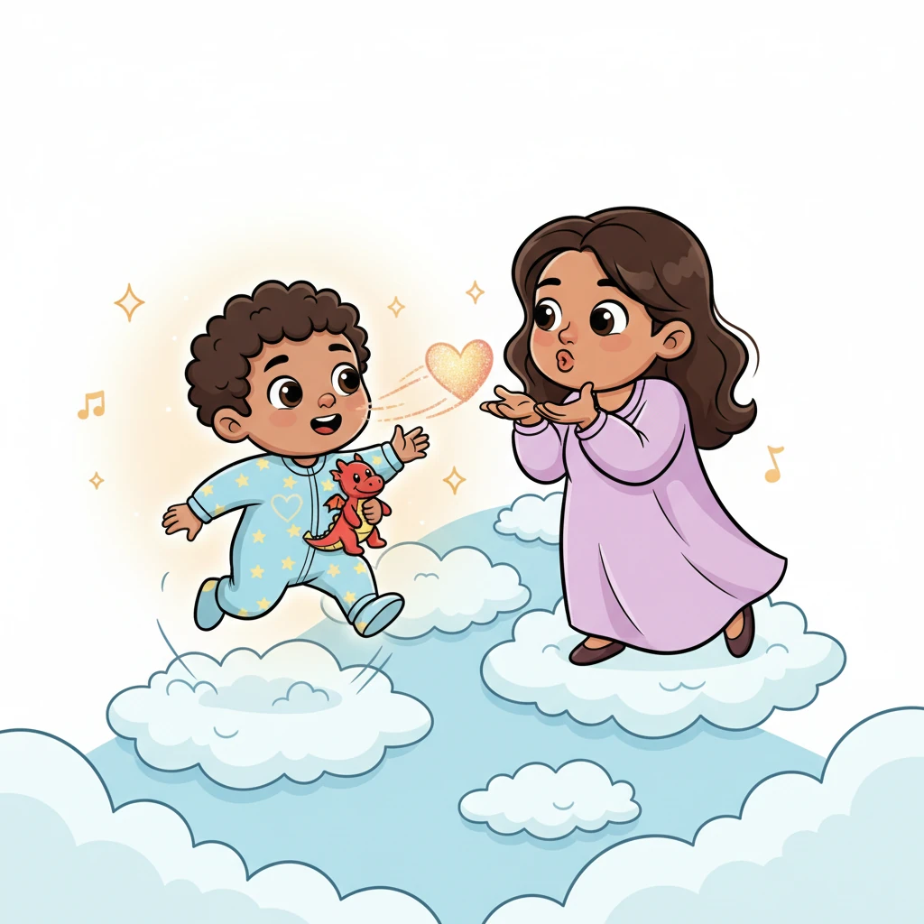 Just a little further down the cloud track, Mukti Mumma appeared, blowing Kian a sweet kiss. Her face was full of love, making Kian feel warm all the way to his toes. His heart felt full.