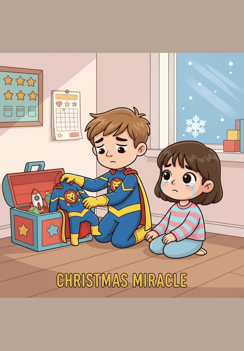 While tidying his desk to distract himself, Leo found a drawing Mia had made for him, showing the two of them flying a kite. He realized that the golden star wasn't nearly as important as his best friend's smile and the fun they had together.