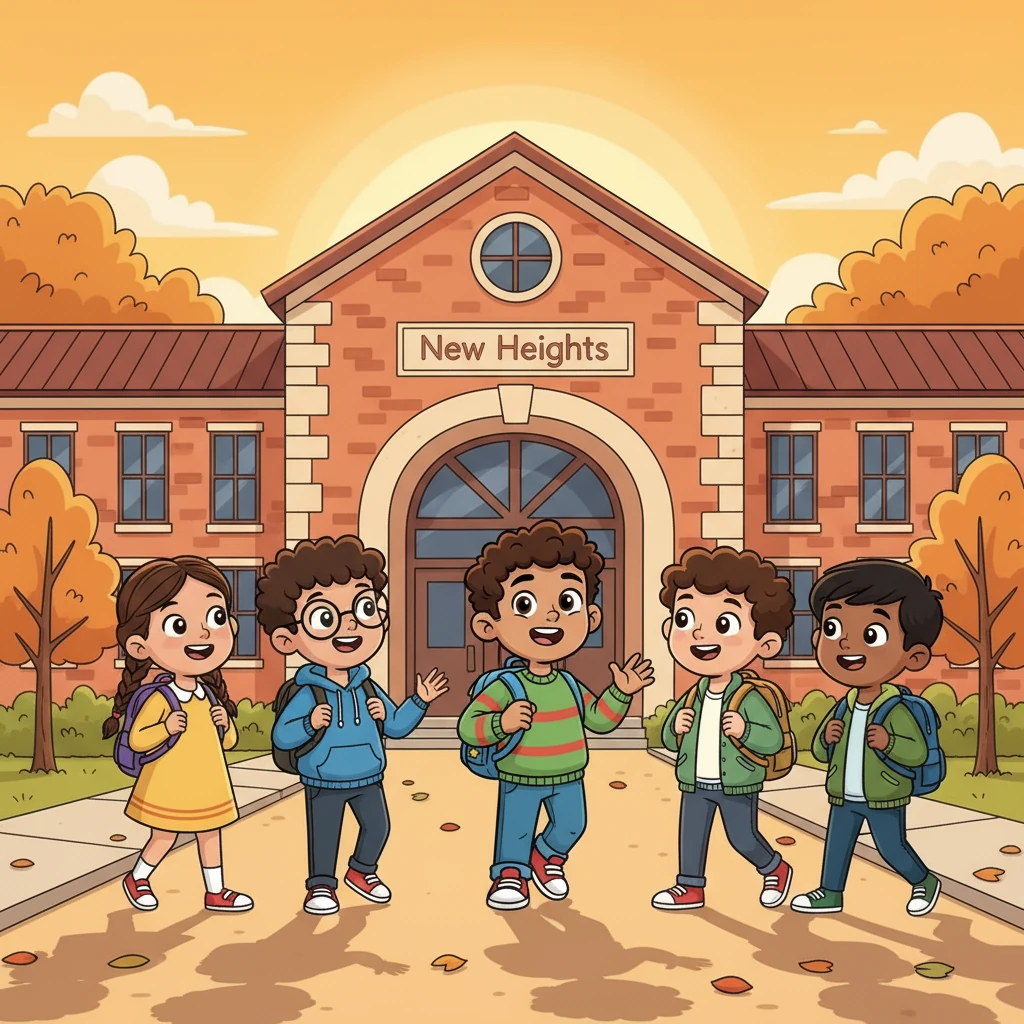 At the end of the day, Michael, Jayden, Zoe, and Micah walked out of school together, already making plans for the weekend. Michael smiled, feeling like he had finally found his place at New Heights. The day was a success!